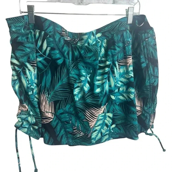 Cacique Swim Palm leaf print bottom skort size 24 - Picture 3 of 10